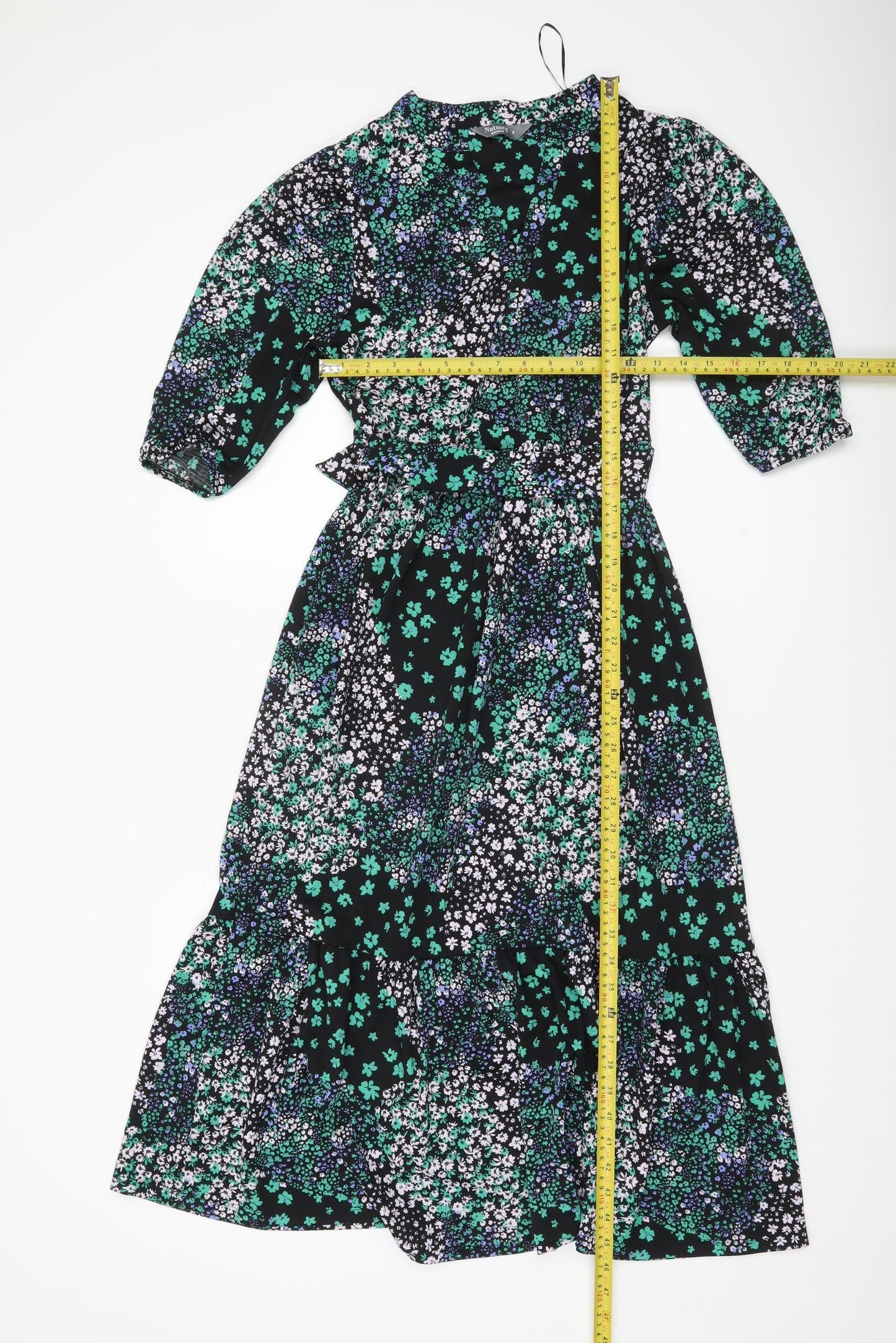 Nutmeg Women’s Multicoloured Floral Midi Fit & Flare Dress Size 8