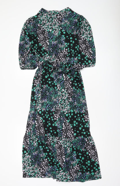 Nutmeg Women’s Multicoloured Floral Midi Fit & Flare Dress Size 8