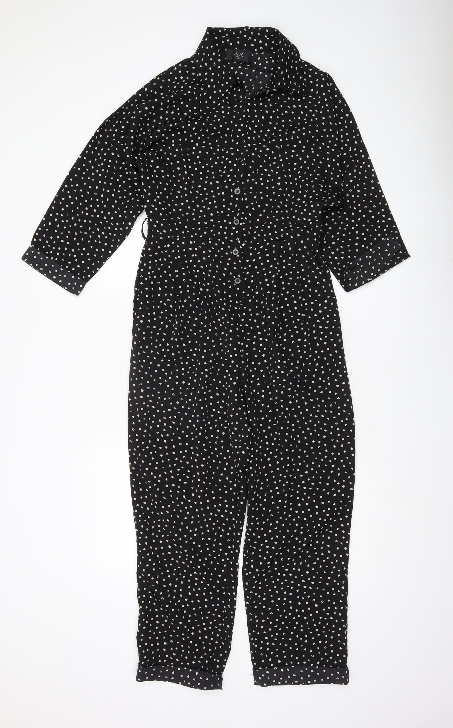 AX Paris Women’s Black White Polka Dot Jumpsuit Size 8