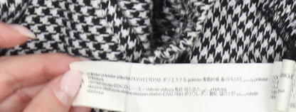 Zara Basic Womens Black White Houndstooth Straight Trousers S