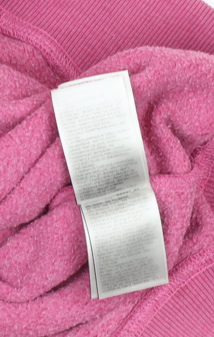 Superdry Women Pink Crew Neck Sweatshirt UK 10 Graphic Print