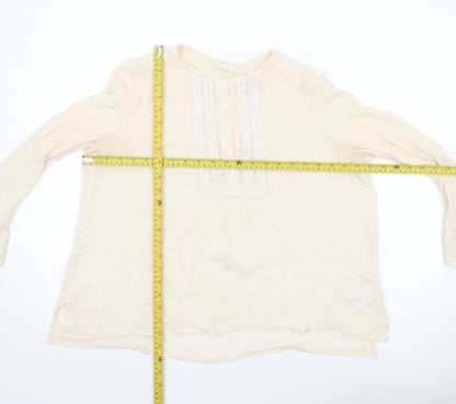 Pablo Women’s Ivory Cotton Tunic Blouse Size 16 Long Sleeve