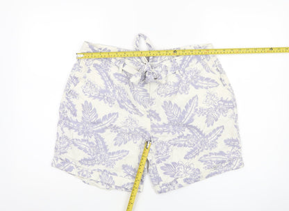 Tu Women’s Ivory Floral Linen Blend Chino Shorts Size 12