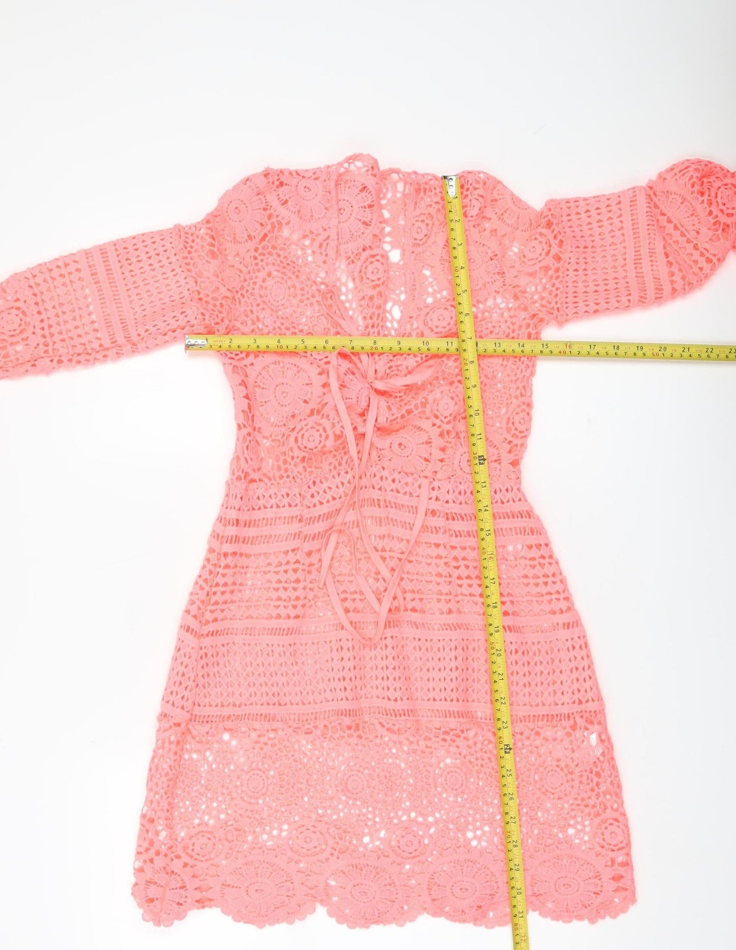 PrettyLittleThing Women’s Pink Crochet Kaftan Dress Size 8