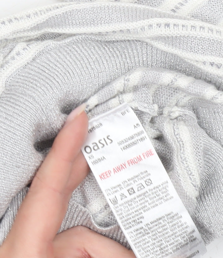 Womens UK Size XS Oasis Grey Pullover Jumper