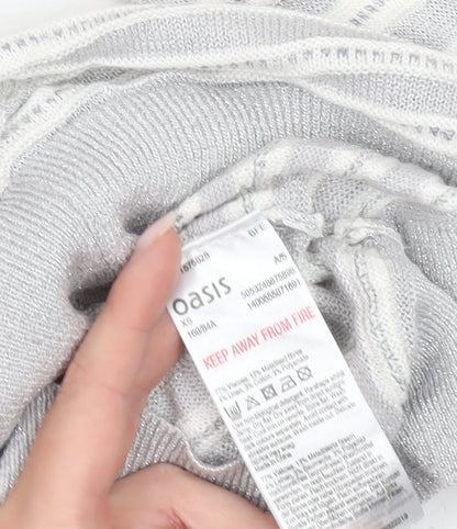 Womens UK Size XS Oasis Grey Pullover Jumper