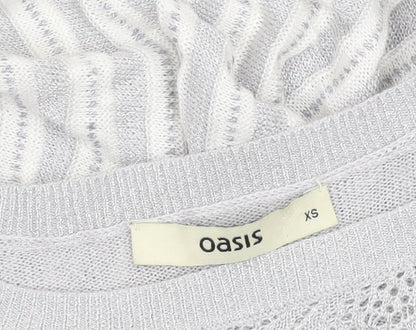 Womens UK Size XS Oasis Grey Pullover Jumper