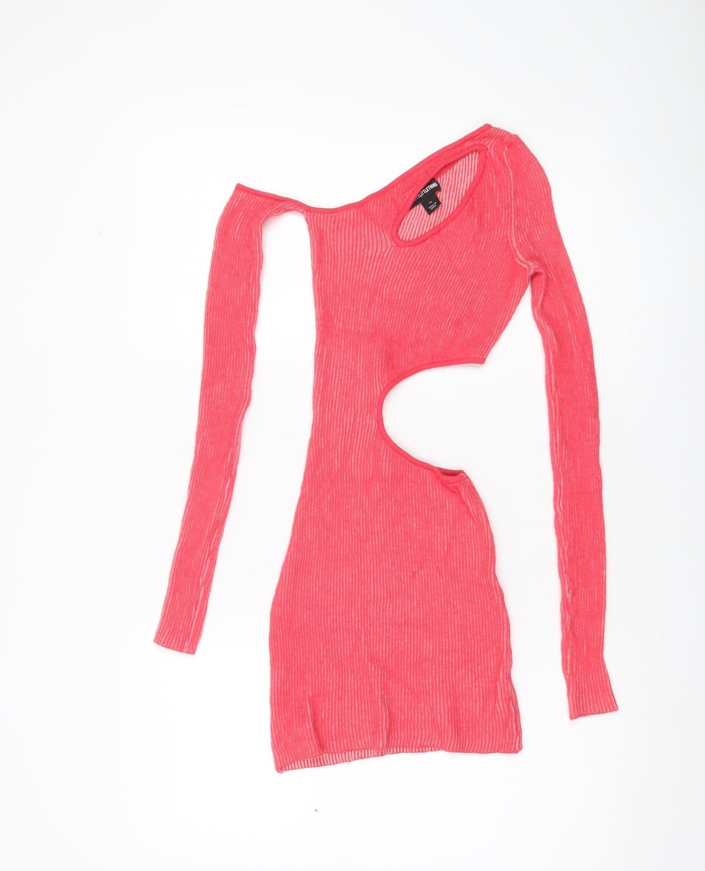 PrettyLittleThing Women Pink XS Bodycon Cut Out Mini Dress