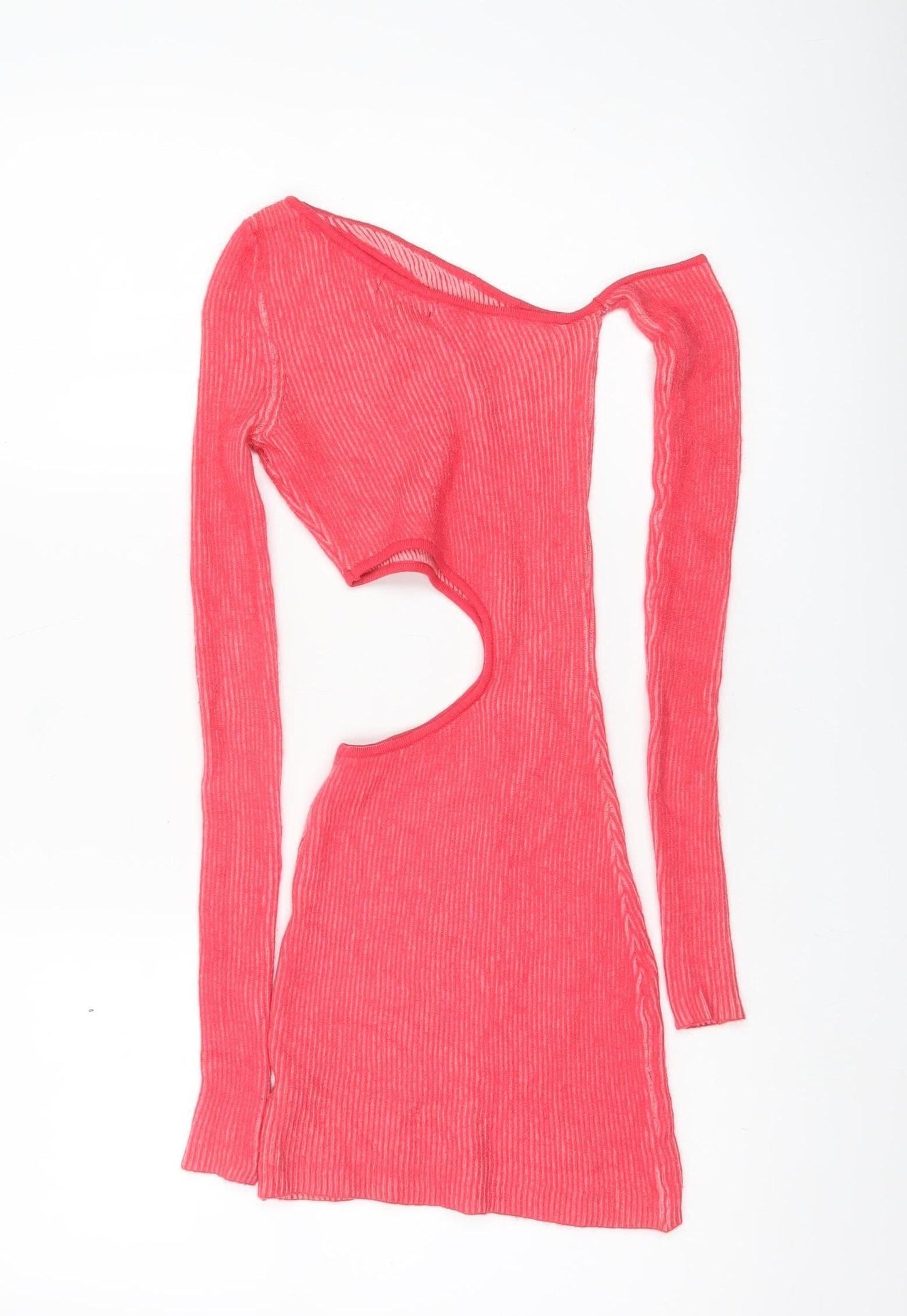 PrettyLittleThing Women Pink XS Bodycon Cut Out Mini Dress