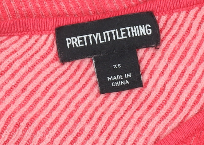 PrettyLittleThing Women Pink XS Bodycon Cut Out Mini Dress