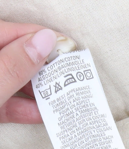 Marks and Spencer Women’s Beige Linen Blend A-Line Midi Skirt UK 12