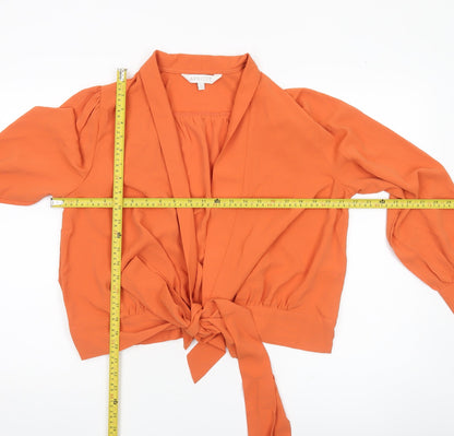 Womens UK Size 12 Apricot Orange Wrap Blouse