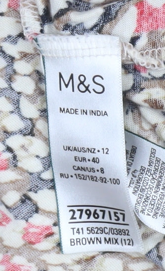 Womens UK Size 12 Marks and Spencer Multicoloured Tunic Blouse