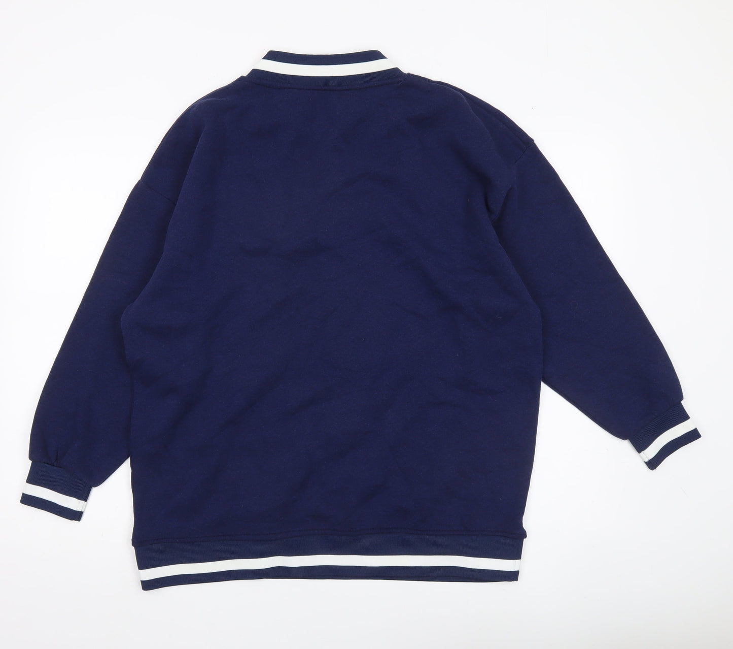 Primark Womens Navy Sweatshirt Small V-Neck University Print