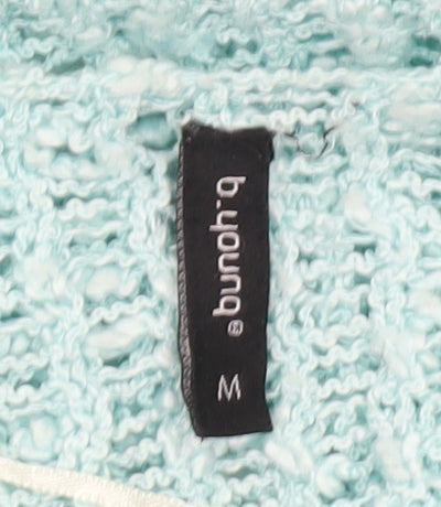 b.young Women’s Blue Open-Knit Pullover Jumper Size M