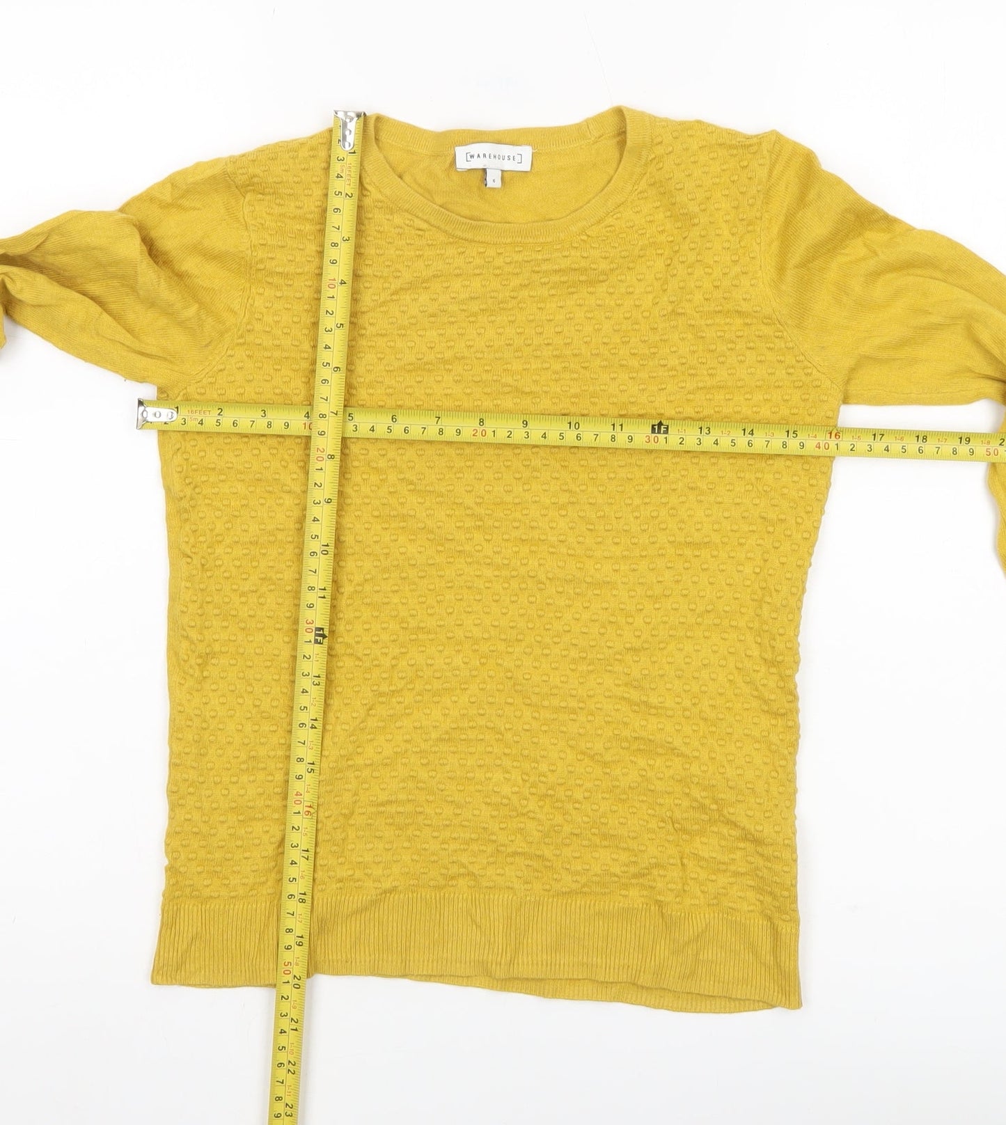 Womens UK Size 6 Warehouse Yellow Pullover Jumper