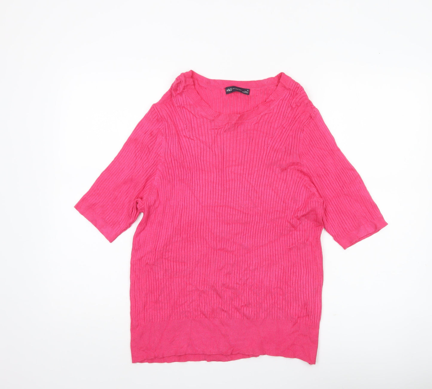 Womens UK Size 18 Marks and Spencer Pink Pullover Jumper