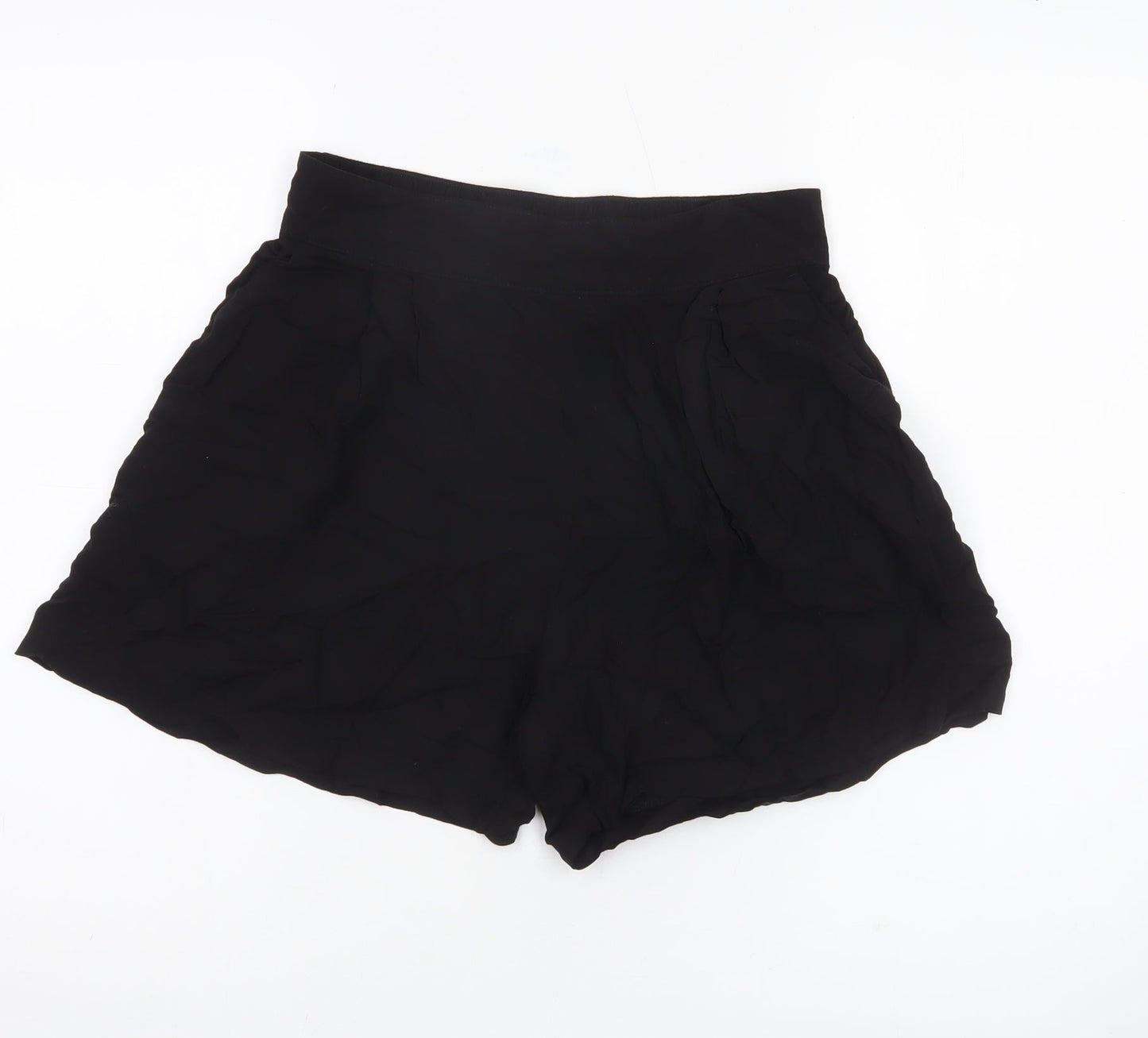 H&M Womens Black Size 10 Culotte Shorts Lightweight Viscose