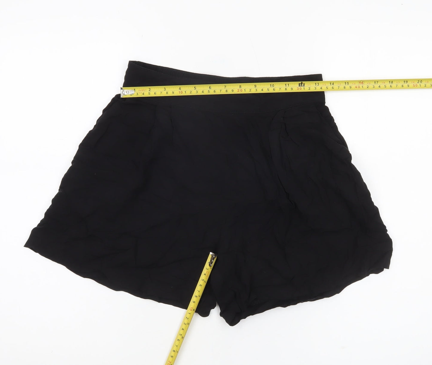 H&M Womens Black Size 10 Culotte Shorts Lightweight Viscose