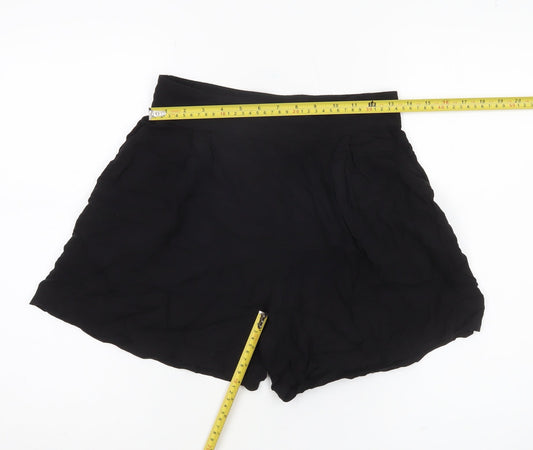 H&M Womens Black Size 10 Culotte Shorts Lightweight Viscose
