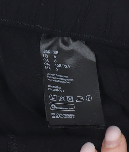 H&M Womens Black Size 10 Culotte Shorts Lightweight Viscose