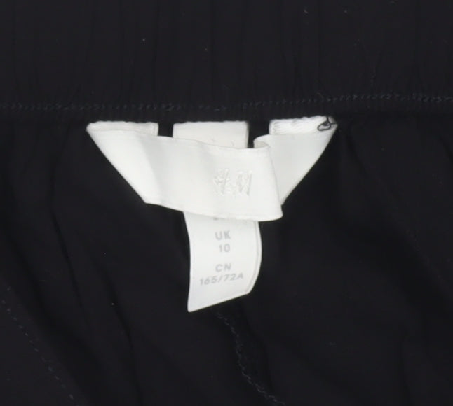 H&M Womens Black Size 10 Culotte Shorts Lightweight Viscose