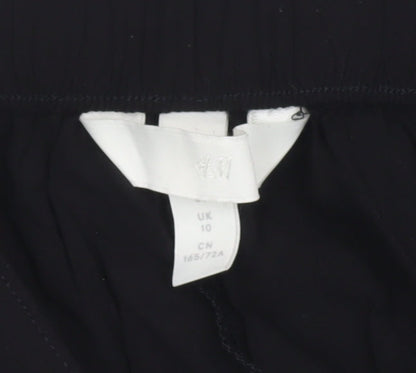 H&M Womens Black Size 10 Culotte Shorts Lightweight Viscose