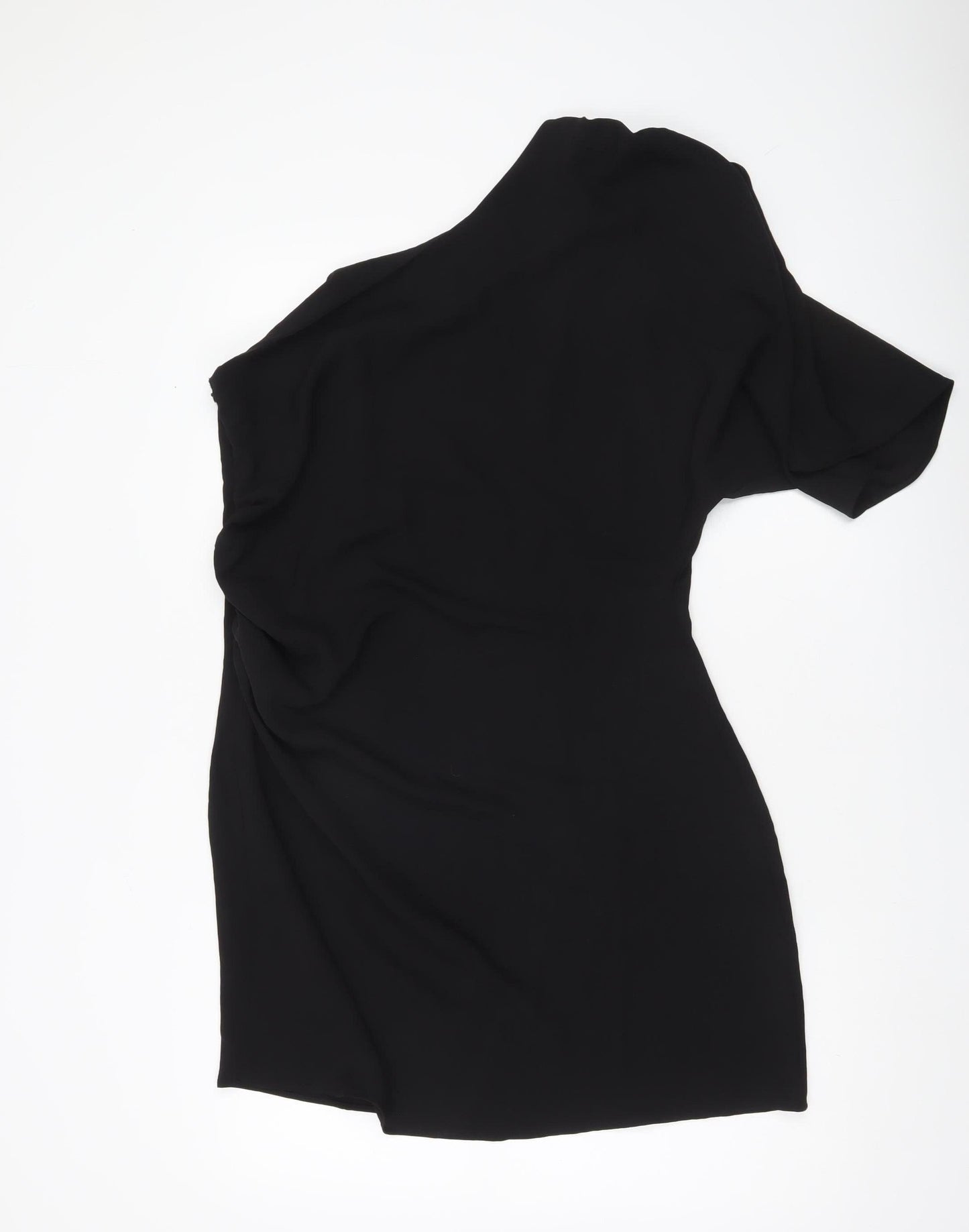 H&M Women Black One Shoulder Bodycon Party Dress Size 14