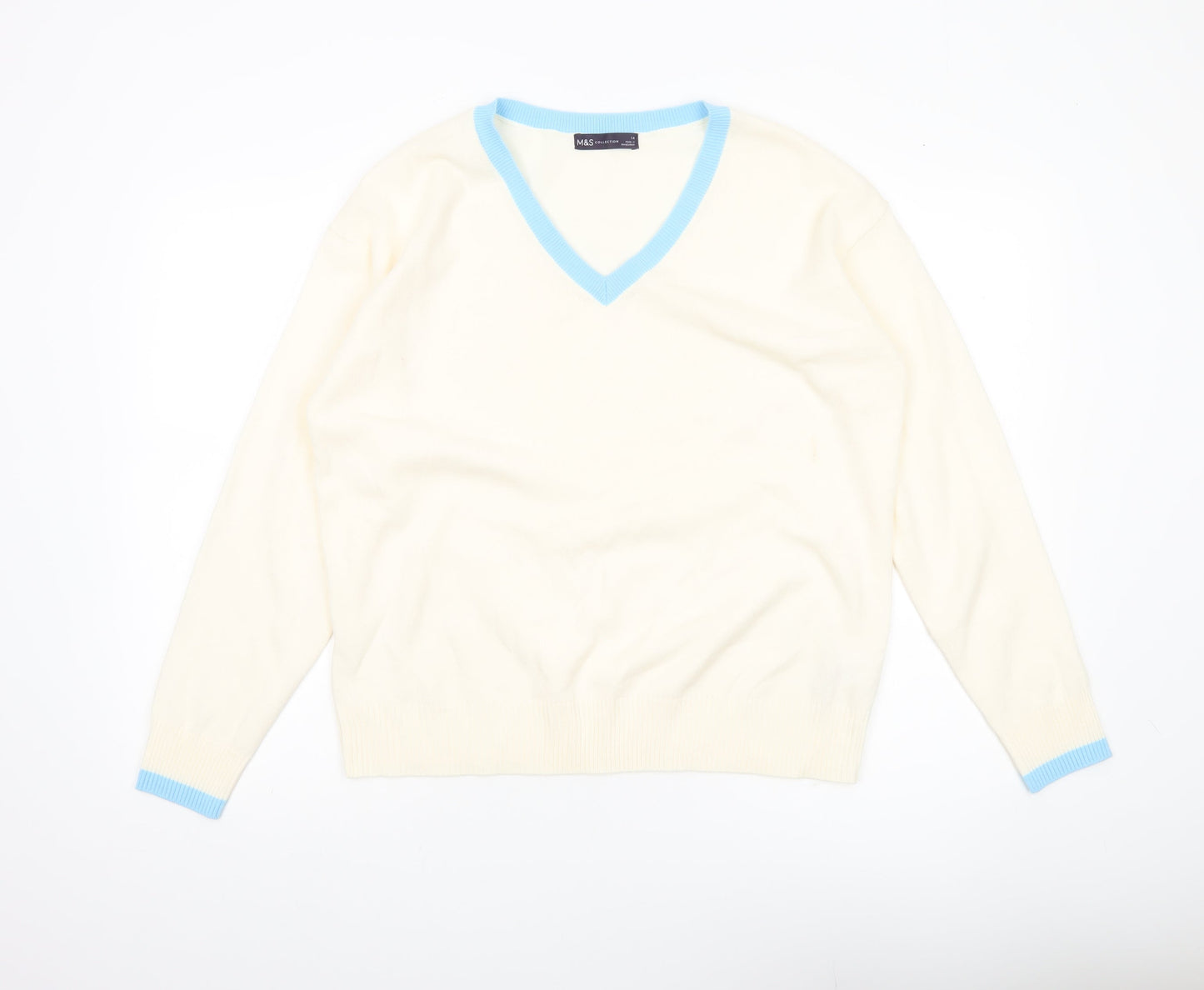 Womens UK Size 14 Marks and Spencer Ivory Pullover Jumper