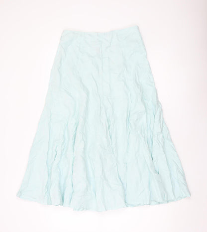 TU Women’s Blue Linen A-Line Midi Skirt Size 8