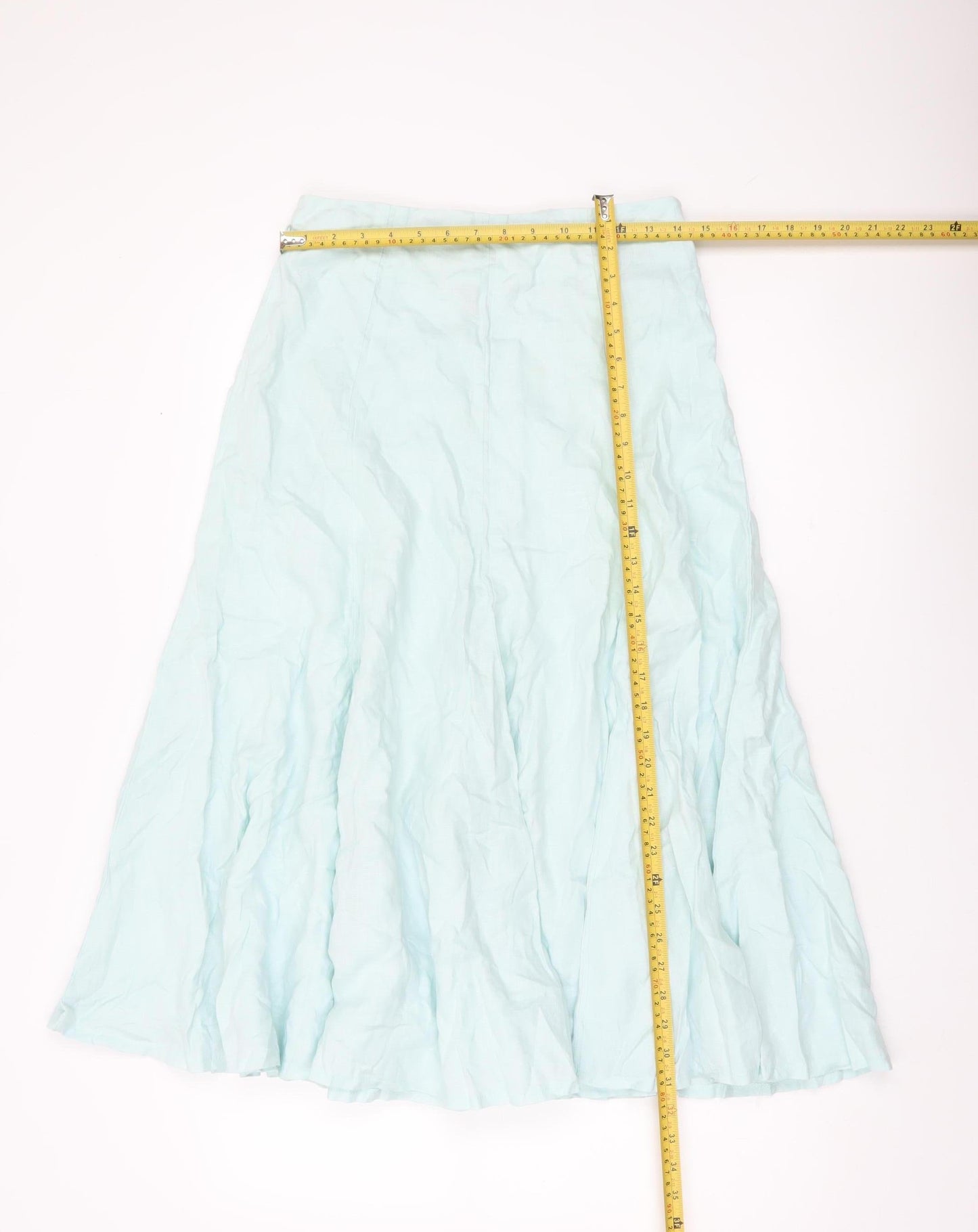 TU Women’s Blue Linen A-Line Midi Skirt Size 8
