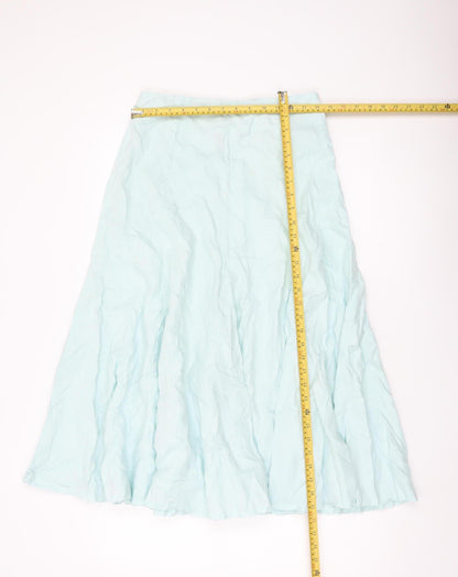 TU Women’s Blue Linen A-Line Midi Skirt Size 8