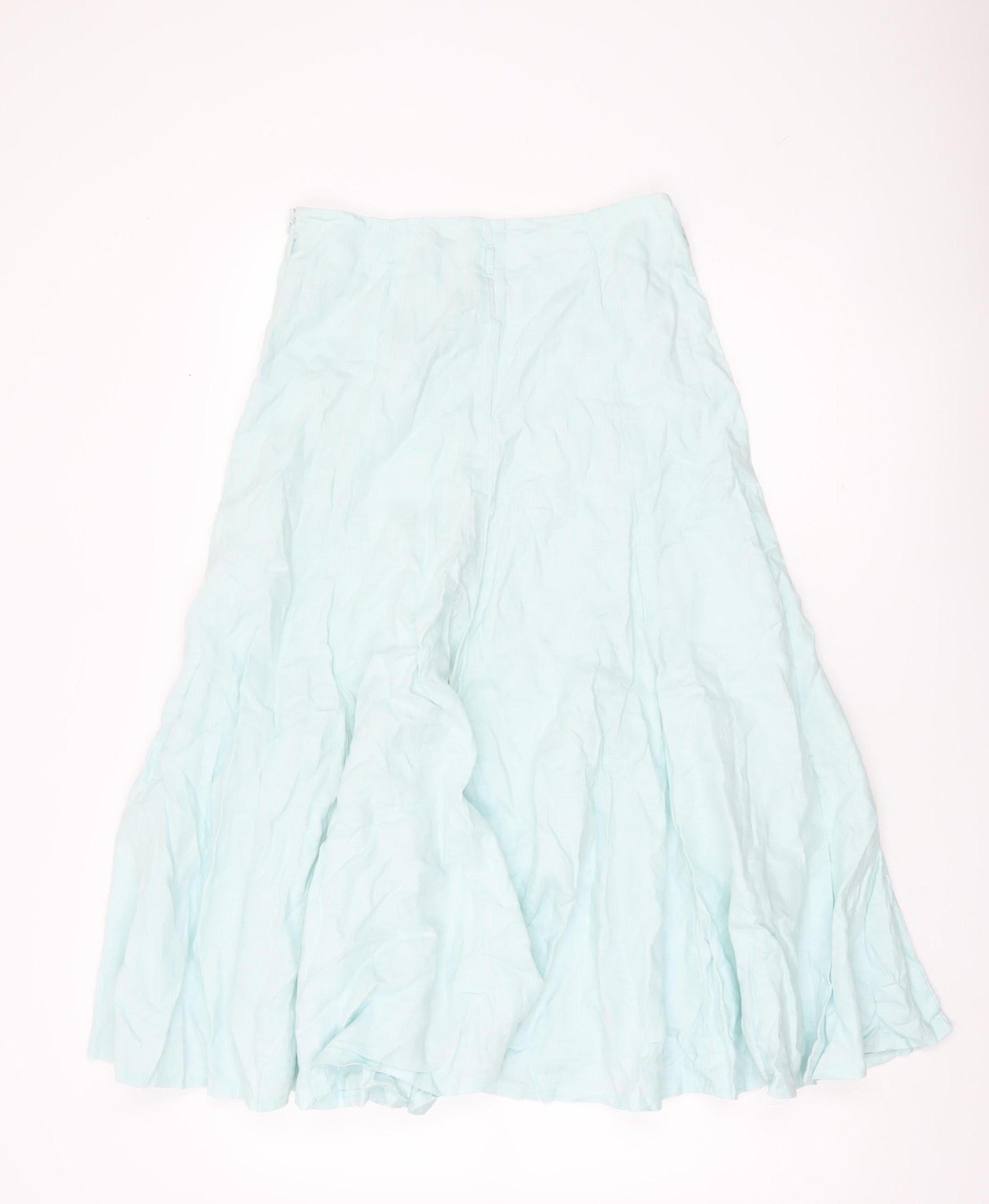 TU Women’s Blue Linen A-Line Midi Skirt Size 8