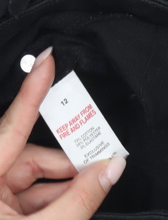 Papaya Women’s Black Denim Stretch Shorts Size 12 Casual