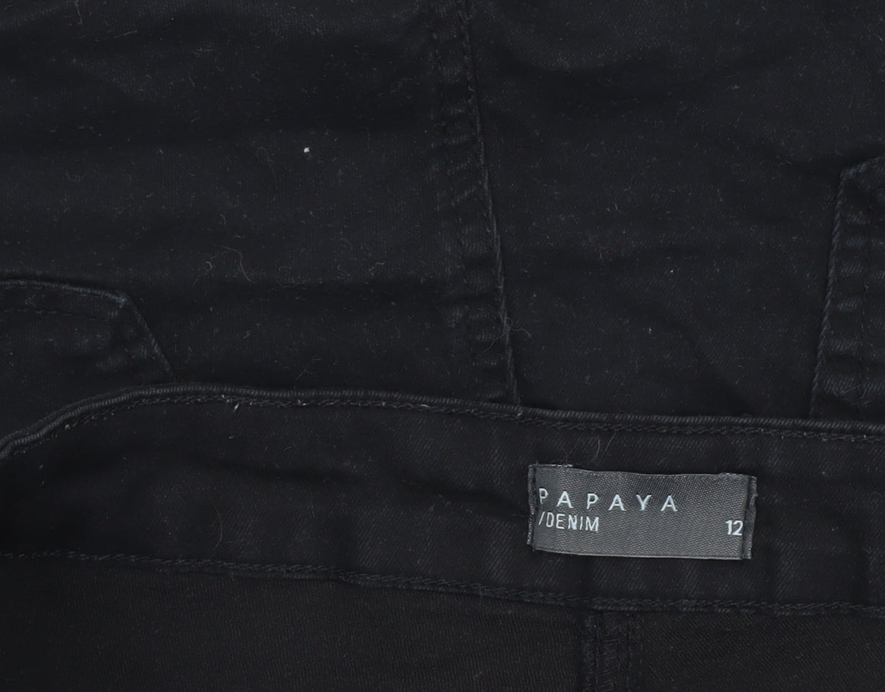 Papaya Women’s Black Denim Stretch Shorts Size 12 Casual