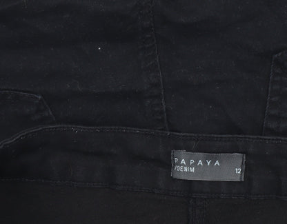 Papaya Women’s Black Denim Stretch Shorts Size 12 Casual