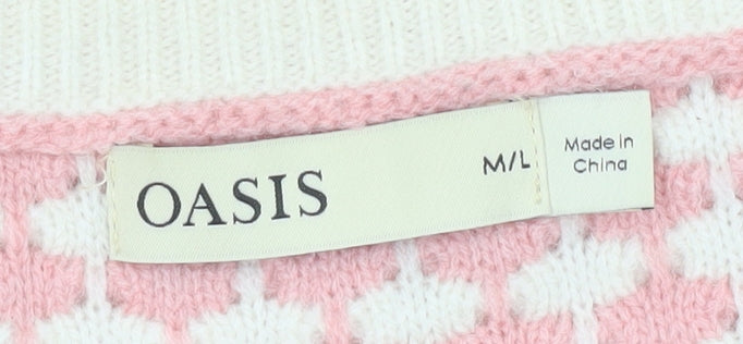 Womens UK Size M Oasis Pink Pullover Jumper