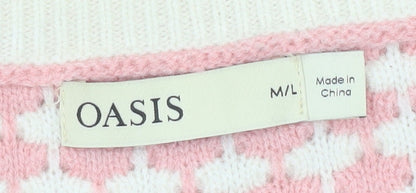 Womens UK Size M Oasis Pink Pullover Jumper