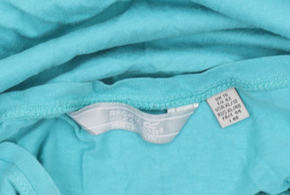 Bershka Womens Blue Cotton Crew Neck T-Shirt UK 14