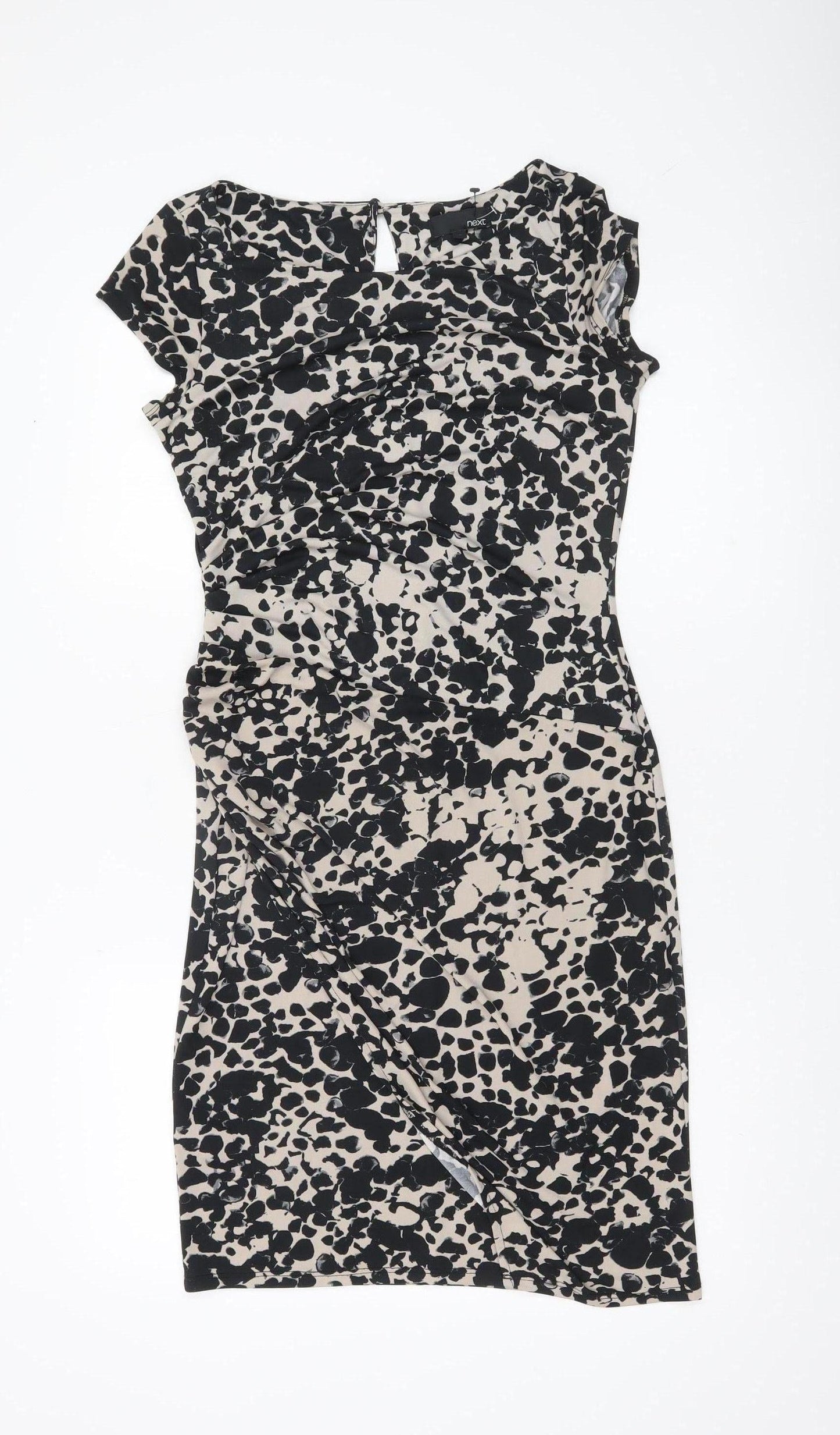Next Women’s Black Beige Animal Print Sheath Dress Size 12