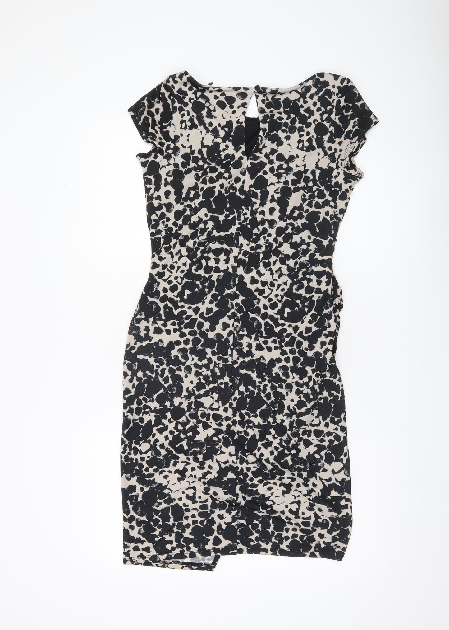 Next Women’s Black Beige Animal Print Sheath Dress Size 12