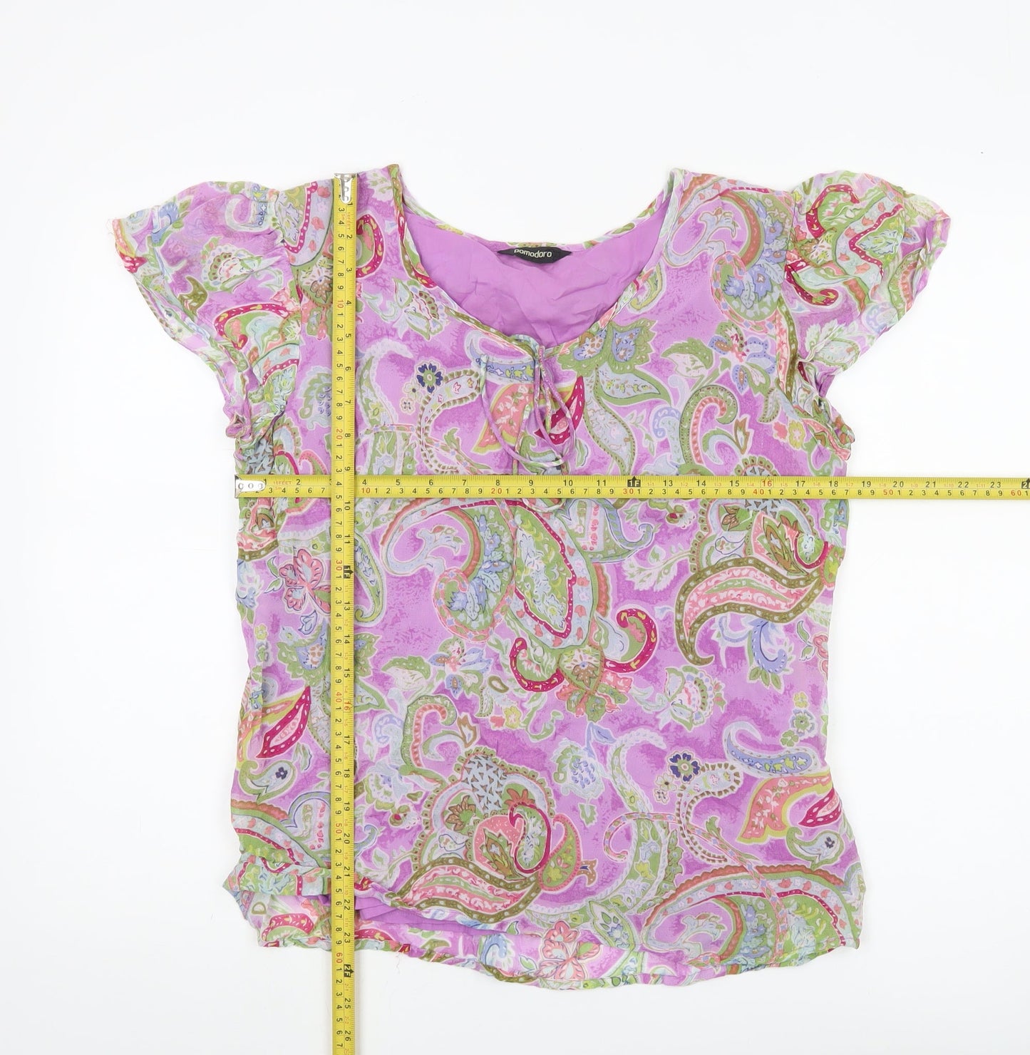 Womens UK Size 14 Pomodoro Multicoloured Tunic Blouse
