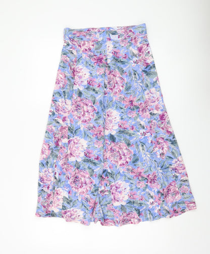 Cotton Traders Women’s Floral Midi Pleated Skirt Size 8 Multicoloured