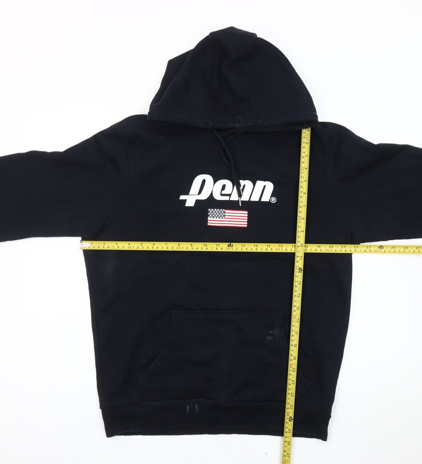 Penn x Primark Men's Black Pullover Hoodie M Logo USA Graphic