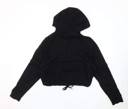 Reebok Womens Black Pullover Hoodie Sweatshirt Size S Logo Sportswear