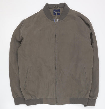 Mens UK Size M Easy Classic Brown Bomber Jacket