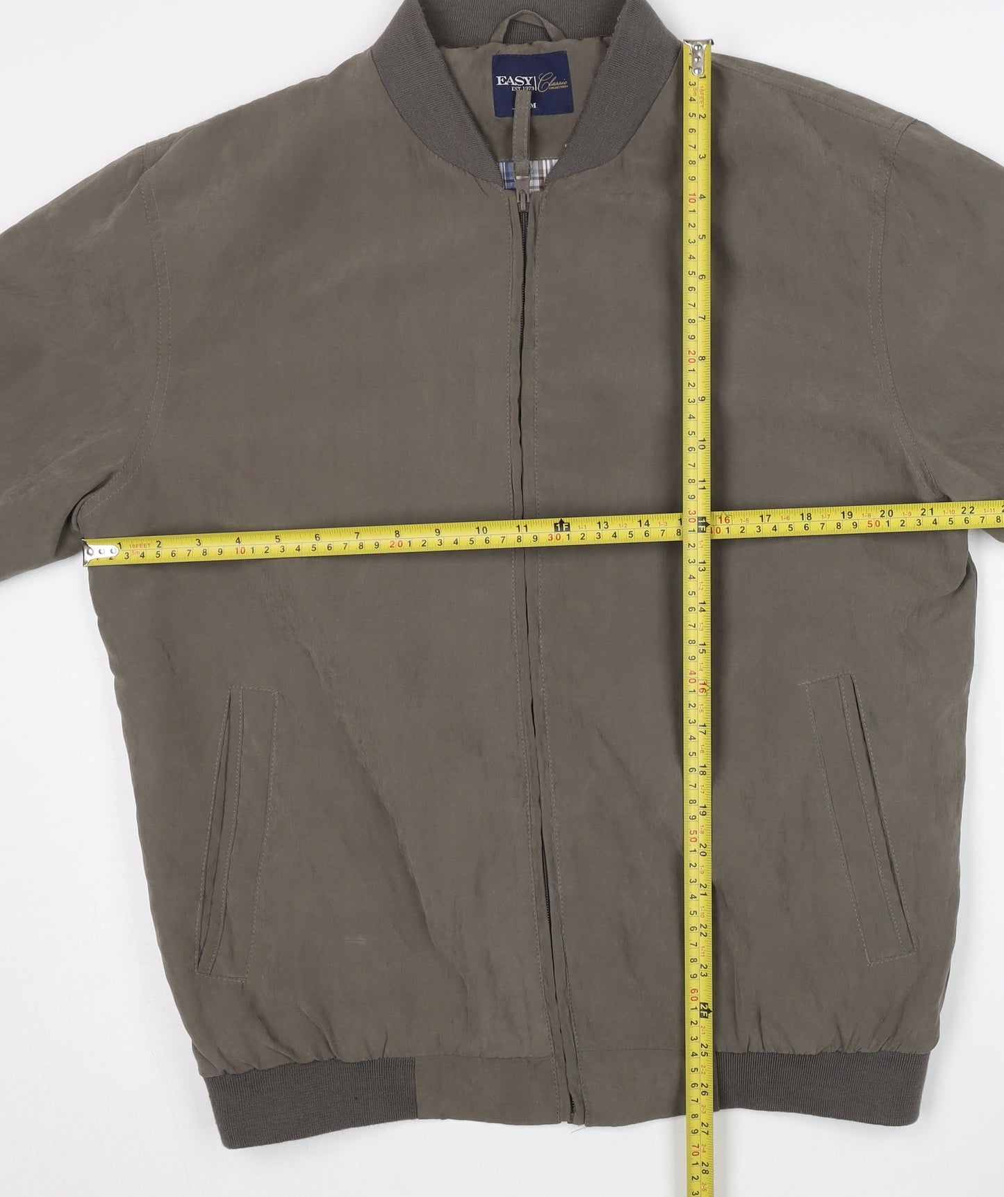 Mens UK Size M Easy Classic Brown Bomber Jacket
