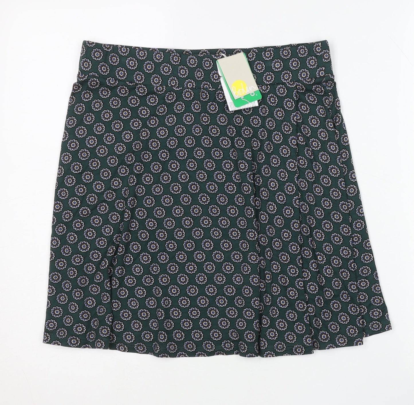 Boden Women’s Green Floral A-Line Knee Length Skirt UK 12