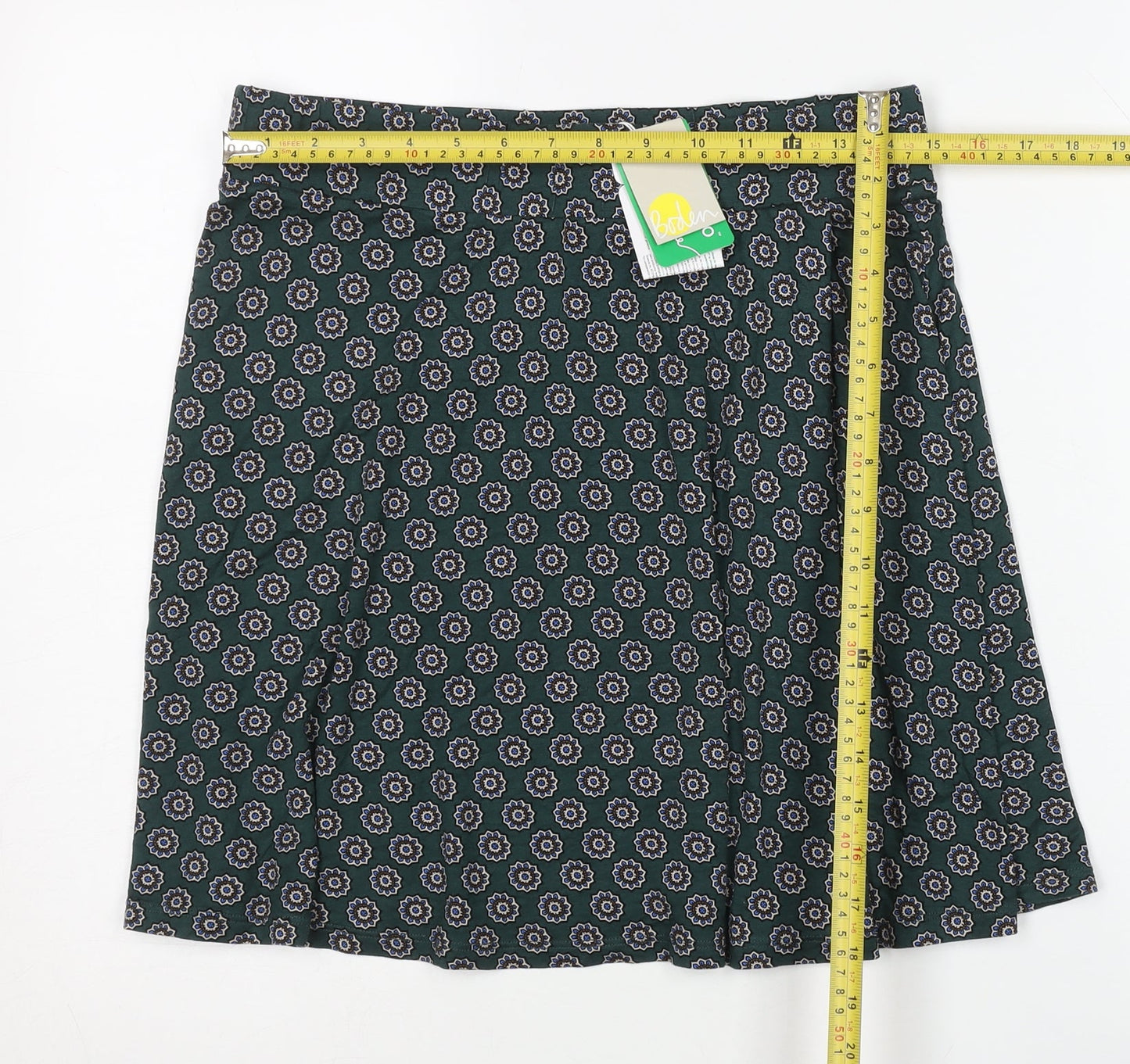 Boden Women’s Green Floral A-Line Knee Length Skirt UK 12