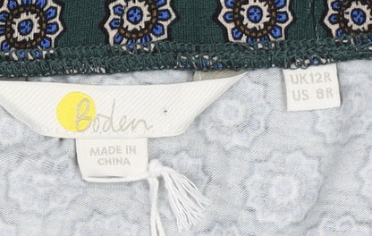 Boden Women’s Green Floral A-Line Knee Length Skirt UK 12